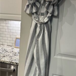 Striped Gray and White Jumpsuit
